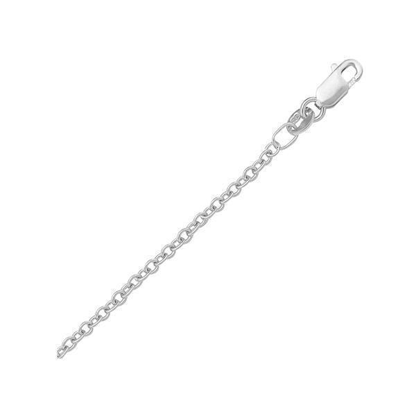 18" 18K White Gold Open Cable Necklace - 2.9 gm