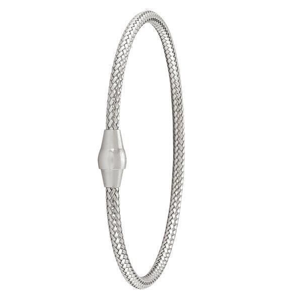 Silver Round Snake Sterling Silver Fashion bangle with magnetic clasp