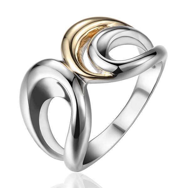 RR4L973A0-2T-7 Sterling Silver Two Tone Swirl Ring Size 7