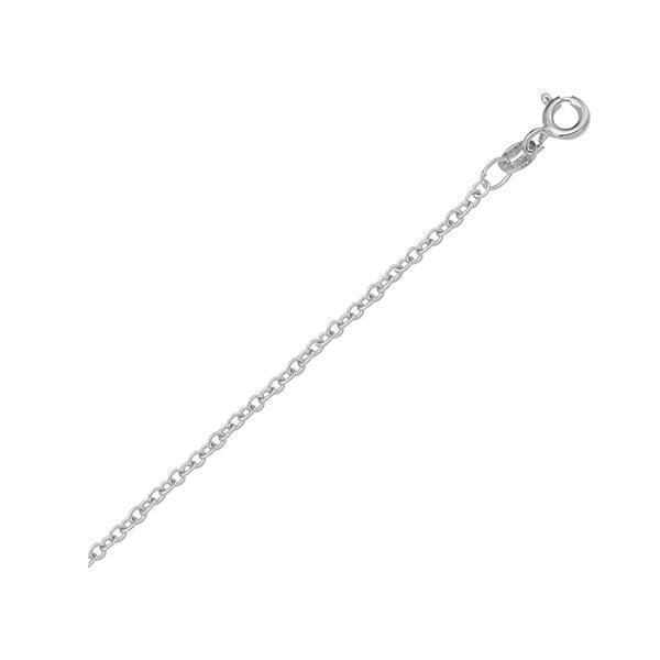 18" 18K White Gold Open Cable Necklace - 1.4 gm