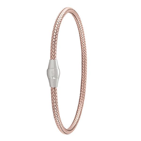 Pink Round Snake Sterling Silver Fashion bangle with magnetic clasp