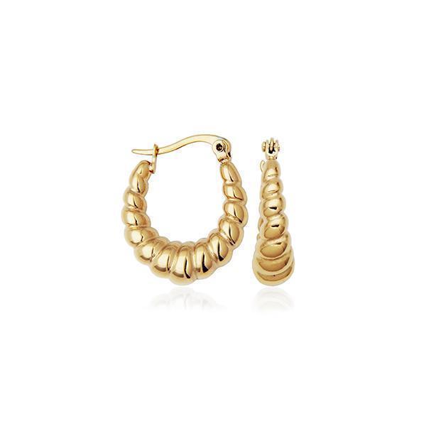 CJ STEELX Twisted Puff Oval Hoop Earrings - Gold