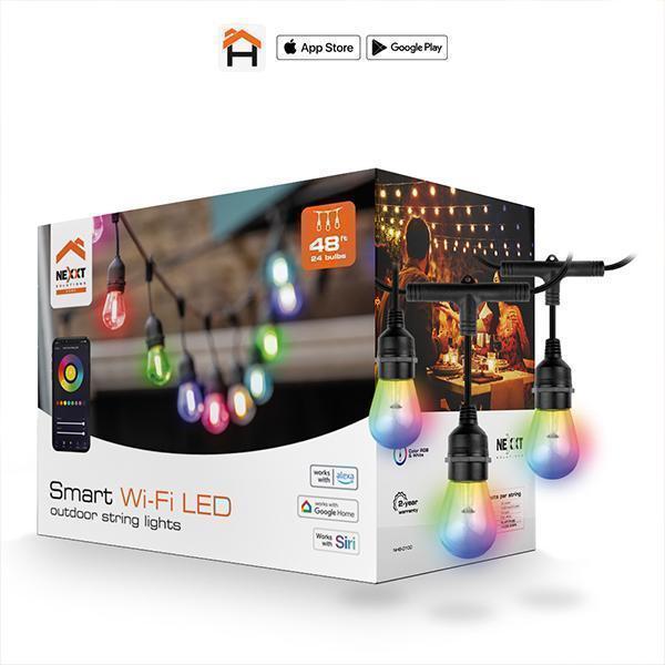 NHB-O100 Smart Home Outdoor Wifi LED String Lights 24 Bulbs