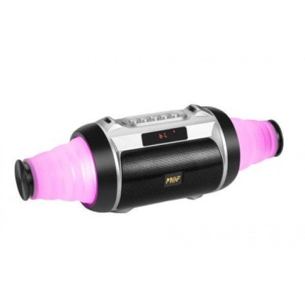 LED Light Extendable Portable Wireless Bluetooth Speaker With Detachable Strap MF215 for Universal Cell Phone And Bluetooth Device - Silver