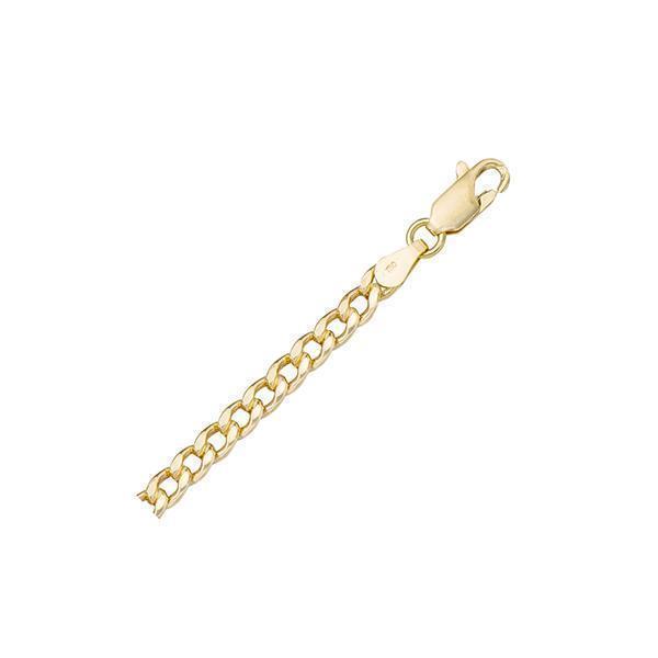 7" 18K Gold Hollow Curb Bracelet