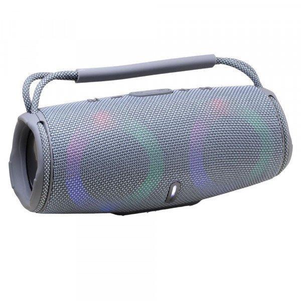 Portable Drum Style Bluetooth Speaker with Handle - Wireless Outdoor Sound System with Multi-Function Features KICHARGE7S for Universal Cell Phone And Bluetooth Device - Gray