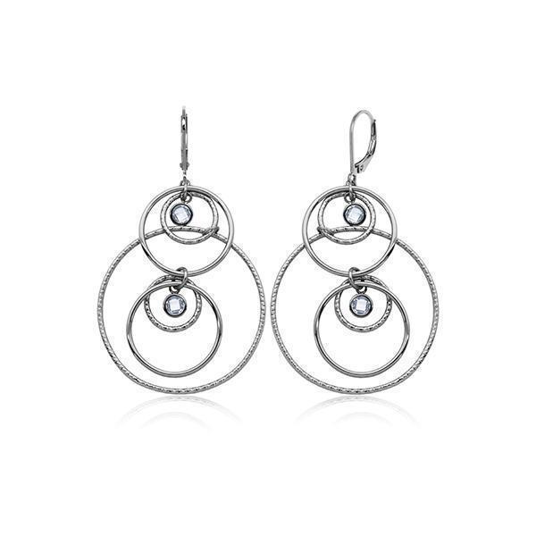 CJ Steelx Multi Ring CZ Earrings - Silver