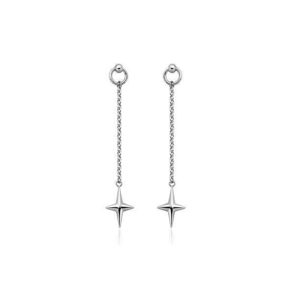 CJ Steelx Star Chain Earrings - Silver