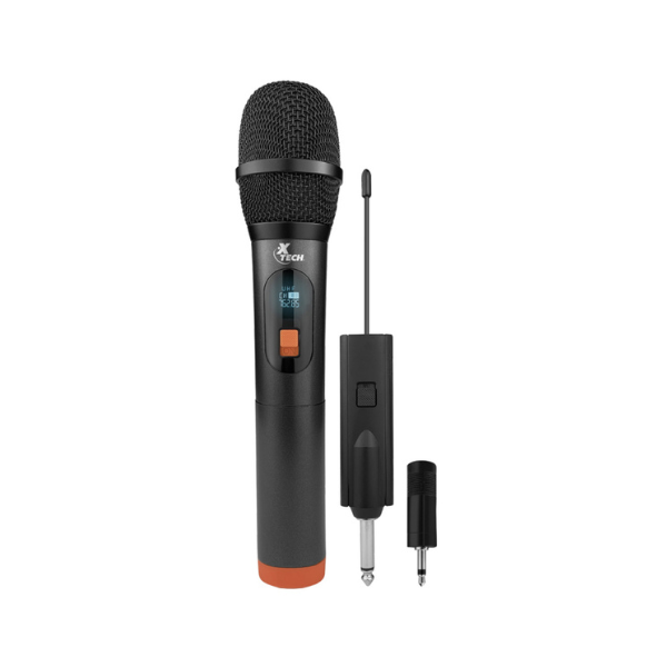 MS52787 Microphone Wireless UHF with Rechargeable Receiver works with 3.5mm or 1 or 4in Jack up to 82ft Range