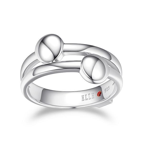 RR4LACCA0-W-8 Sterling Silver Lock and Key Silver Dot By Pass Ring Size 8