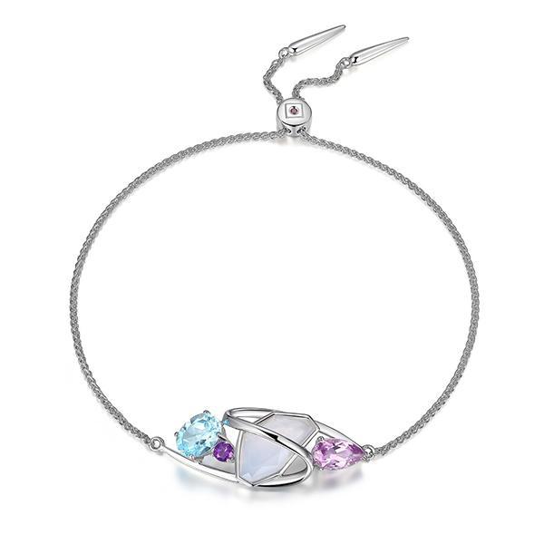 BR1LABVA-W-9 Bouquet Multi-Gem Bolo Bracelet Size 9