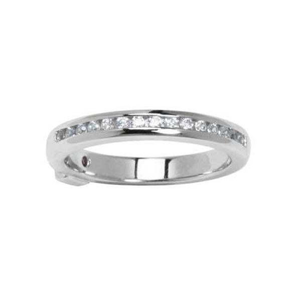 RR4L43700C-W-7 Sterling Silver Channel Set Cubic Zirconia Band Size 7