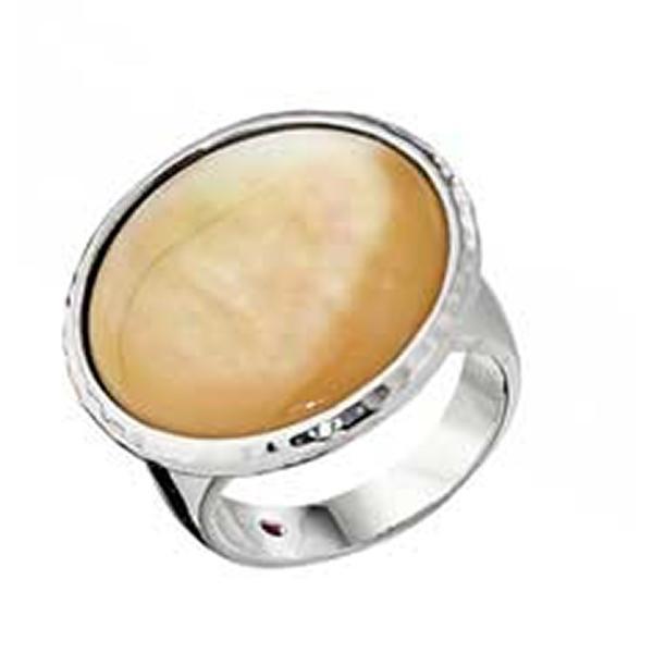 RR4L786A9-W-7 Sterling Silver SUNRISE Yellow Mother of Pearl Ring Size 7