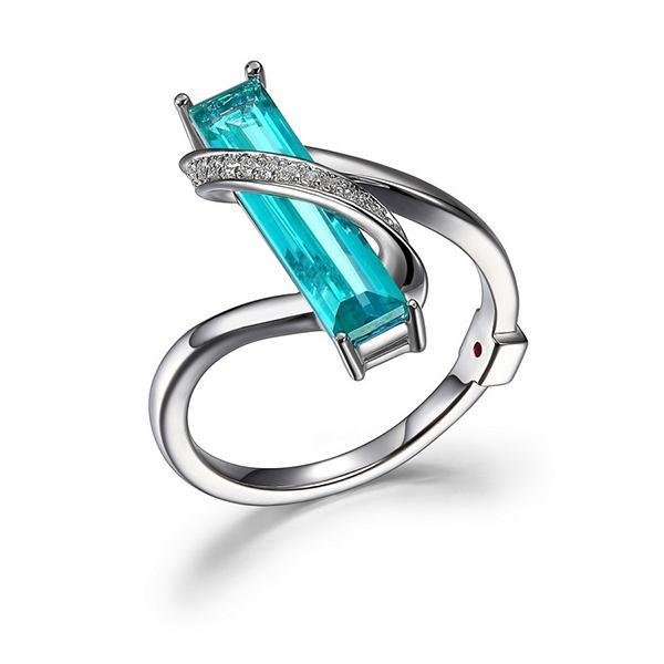 RR4LA5GGT-W-7 Sterling Silver Green Mystic Quartz and Cubic Zirconia Ring Size 7