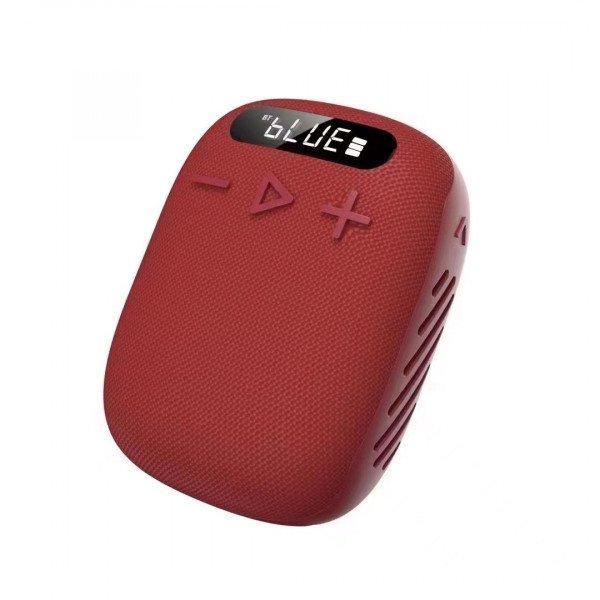 New Portable Bluetooth Speaker for Outdoor Sports Portable Clip On Speaker KIWIND3S for Universal Cell Phone And Bluetooth Device - Red
