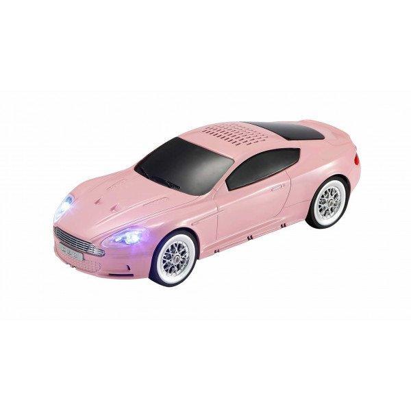 Modern Design Music Express Car Compact and Stylish Wireless Sound Bluetooth Speaker with LED Lights KIWS-593 for Universal Cell Phone And Bluetooth Device - Pink