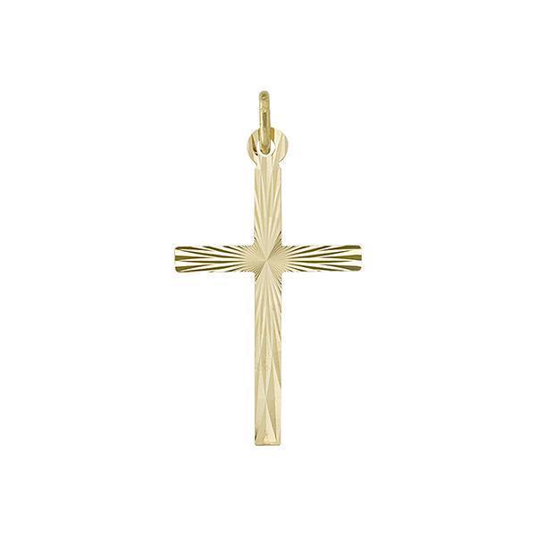 18K Gold Cross Pendant - 18KY