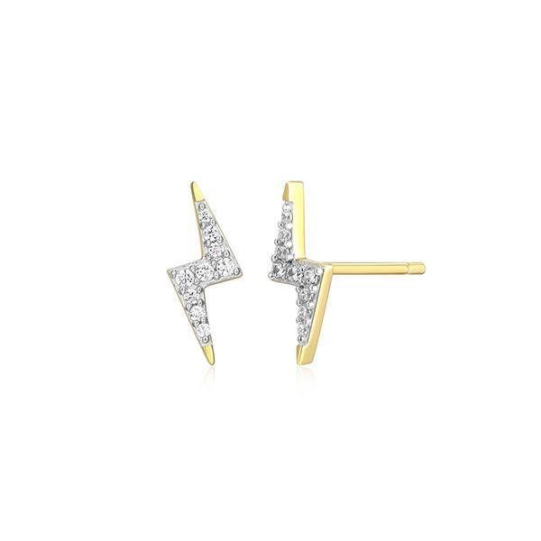 CJ Monte sterling silver lab­-created diamond lightning bolt stud earrings