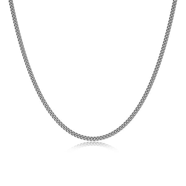 Sterling silver CJ Ethos ITALIAN CHAIN rhodium plated 080 curb chain - 24"
