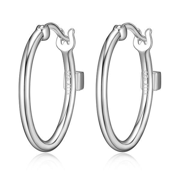 ER2LCG7A0-W Sterling Silver LYRA 20mm Hoop Earrings