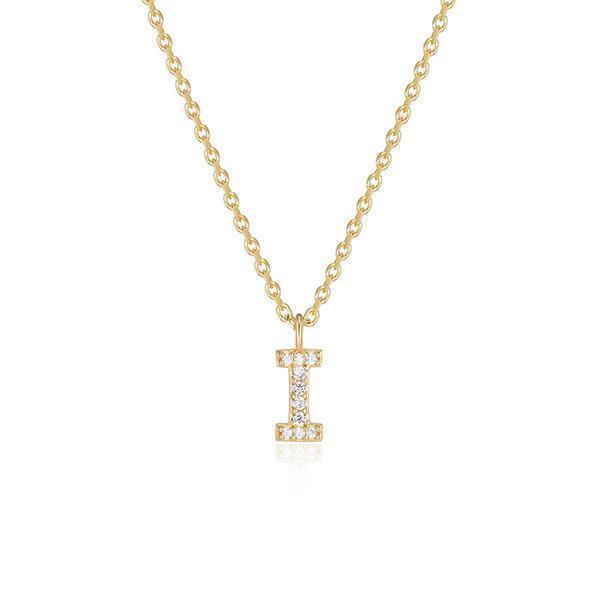 Diamondlite Cubic Zirconia Mini Initial I Necklace - Gold