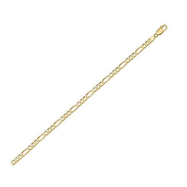 18K Gold Hollow Figaro 7" Bracelet