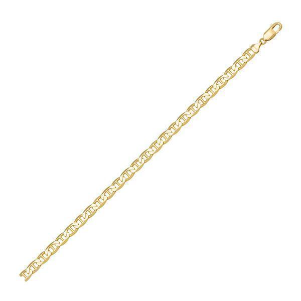 18K Gold Flat Anchor 7" Bracelet