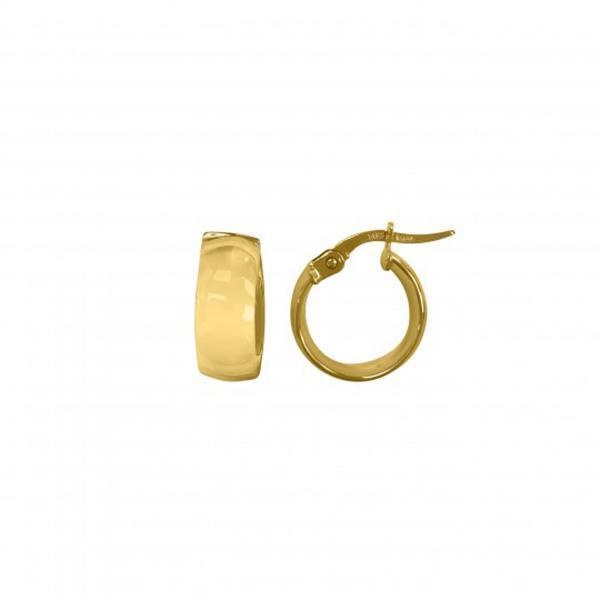 10K Gold Domed Hoop Earrings