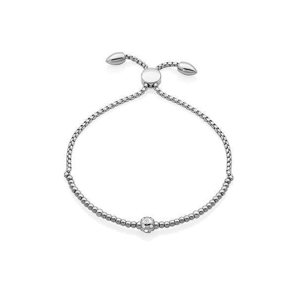 CJ Steelx Beaded Bolo Bracelet with Center Crystal Bead