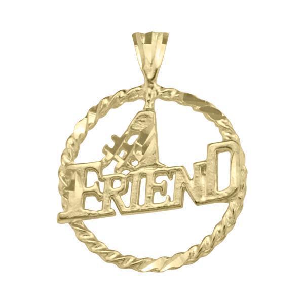 10K Gold Charm - #1 Friend