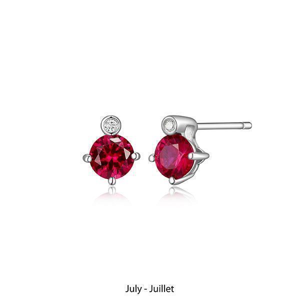 ER2LCQ9-JUL "Birthstone" July (Ruby) and Lab Grown Diamond Earrings