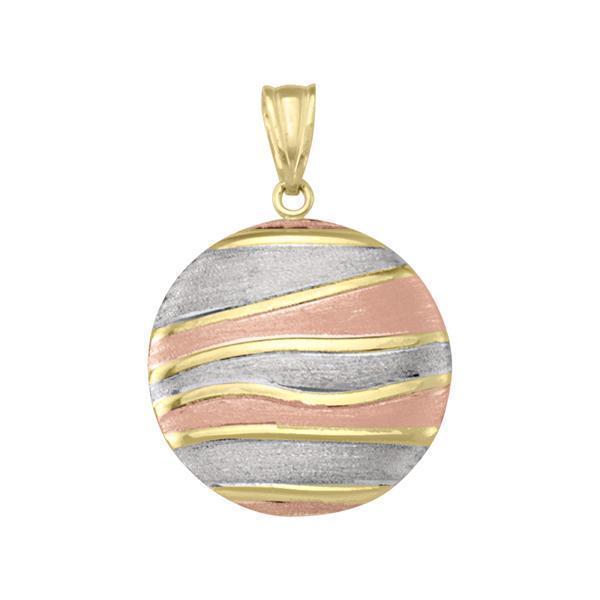 10K Dual Tone Wave Fashion Pendant