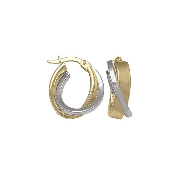 14K Two Tone Gold Hoop Earrings - ETA106