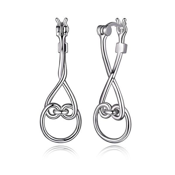 ER2LC6GA0-W Sterling Silver INFINITI Hoop Earrings