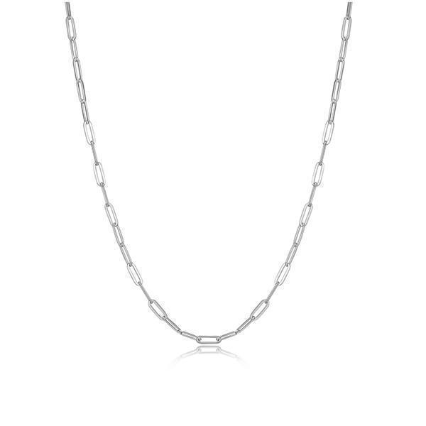 NCGR0U0DQ-W-17 Sterling Silver "PAPERCLIP" 3.5mm Link Necklace