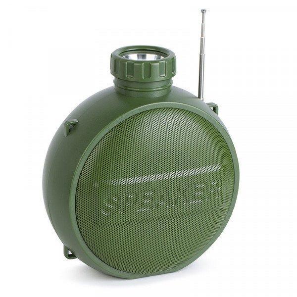 Classic Outdoor Water Bottle Design Bluetooth Wireless Audio Speaker with Light and Strap KIL830 for Universal Cell Phone And Bluetooth Device - Green