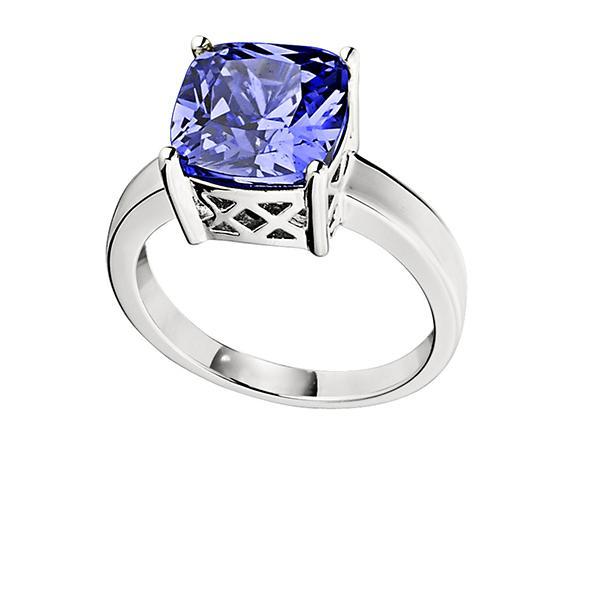 RR4L831CP-W-6 Sterling Silver SPECTRUM Tanzanite Cubic Zirconia Ring Size 6