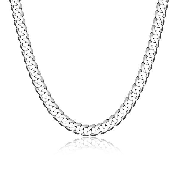 Sterling silver CJ Ethos ITALIAN CHAIN rhodium plated 220 flat curb chain