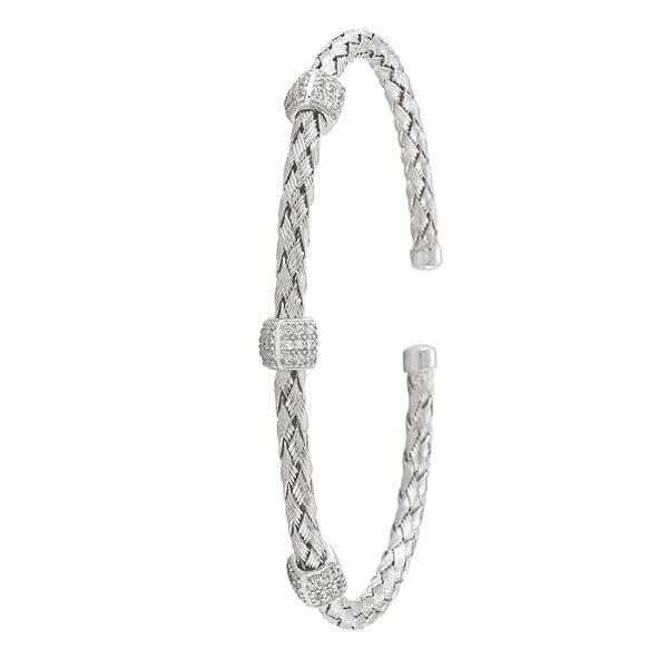 Sterling Silver Fashion bangle with C.Z. stones