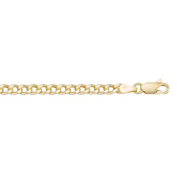 14K Gold Hollow Curb 7" Bracelet