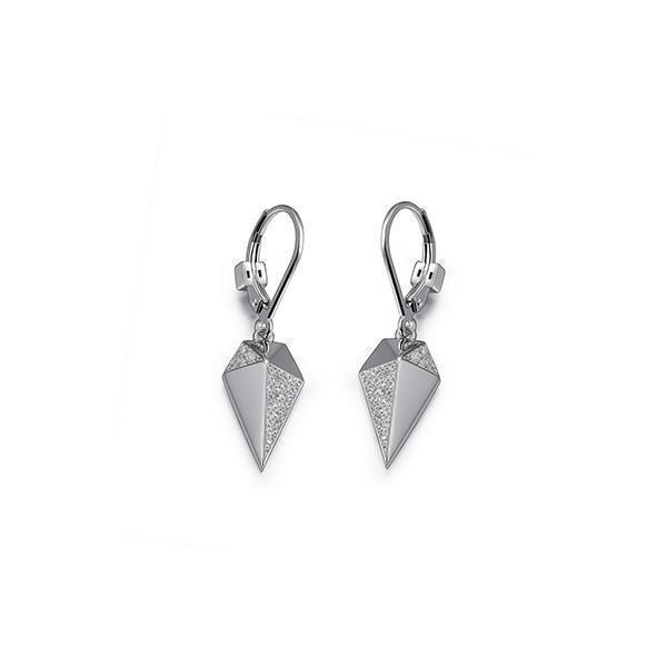 ER2LC58-W "Core Essentials " Sterling Silver Small Spear Leverback Earrings