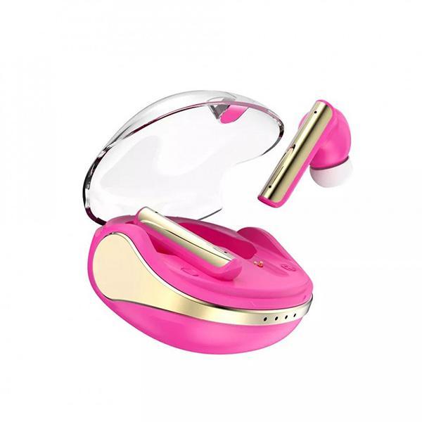 TWS In Ear Bluetooth Wireless Headphone Earbuds Gaming Headset Stereo Sound KIP60 for Universal Cell Phone And Bluetooth Device - Hot Pink