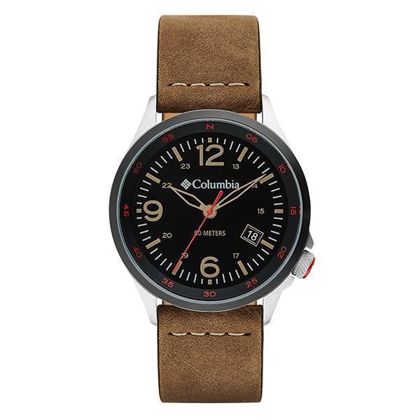 Canyon Ridge Black 3-Hand Date Camel Leather Watch