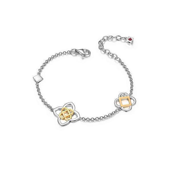 BR1LAGA-2T "Florence" Two-Tone Double Motif Bracelet