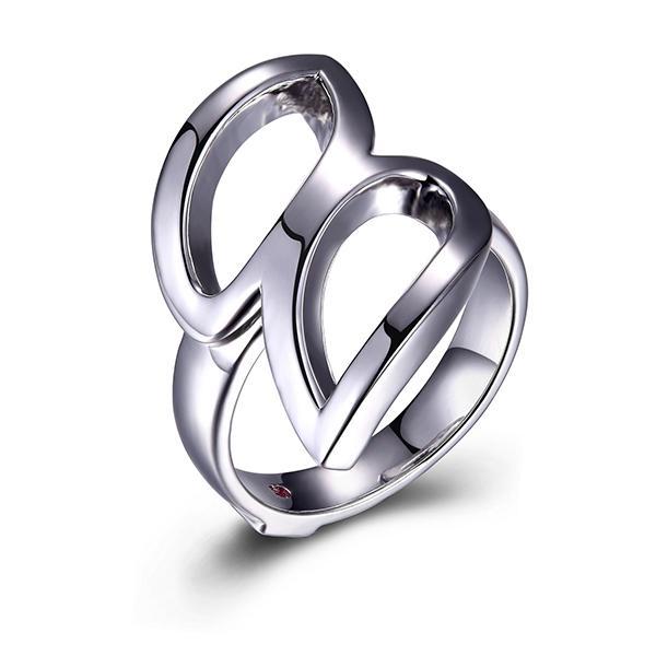 RR4LA4DA0-W-7 Sterling Silver DEJA VU Open Leaf Ring Size 7