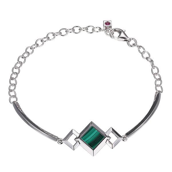 BR1LAGV3-W-6.75 Nefer Malachite Bangle Bracelet Size 6.75