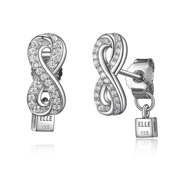 ER2LCD900-W Sterling Silver SCINTILLATION Infinity Cubic Zirconia Post Earrings