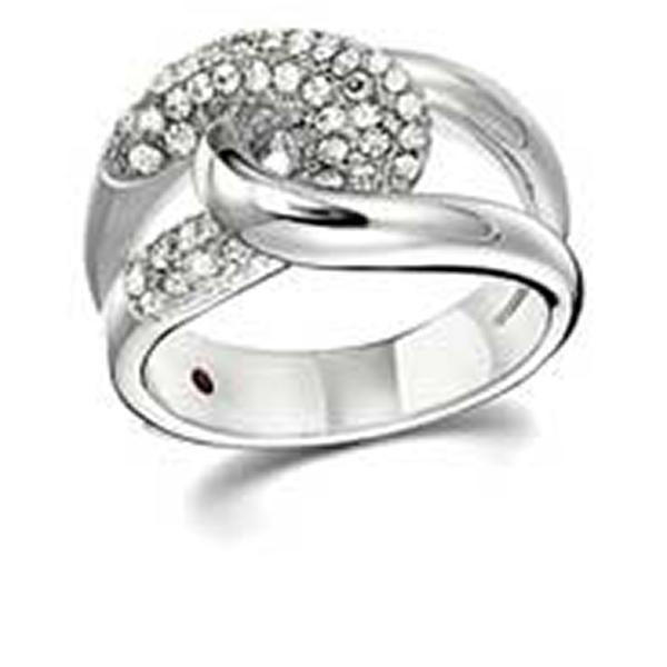 RR4L79100-W-7 Sterling Silver Micro Pave Micro Pave Zirconia Knot Ring Size 7