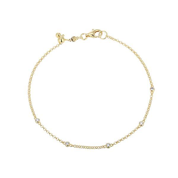 CJ Monte sterling silver lab­created diamond adjustable 5­stone station bracelet