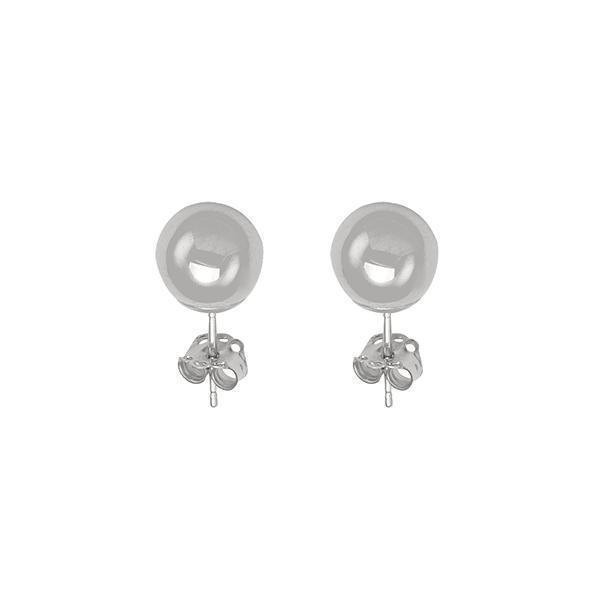 14K 5mm White Gold Ball Stud Earrings